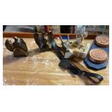 Eagle bookends, abalone siesta bookends, etc.