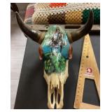 Painted bull skull
