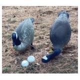 Pair of Bigfoot goose decoys