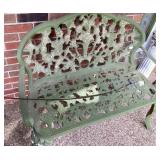 43" Cast iron settee on front porch