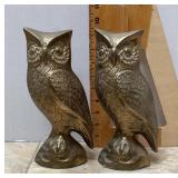 Pair of brass owls