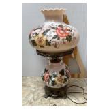 Milk glass parlor lamp