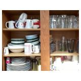 Contents of upper kitchen cabinets