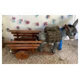 Donkey cart yard ornament