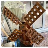 Wooden windmill yard ornament