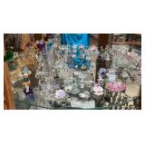 Contents of shelf with crystal figures, etc.