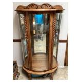 Lighted curved glass china cabinet