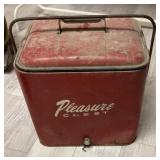 Pleasure Chest vintage metal cooler