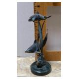 Bronze dolphin sculpture