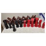 Chess pieces with display