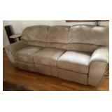 Dual reclining microfiber sofa