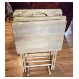 Wood TV trays with rack
