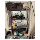 5ï¿½ metal shelf plus contents in garage