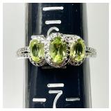 Sterling silver peridot ring