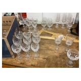 Collection of clear glass stemware