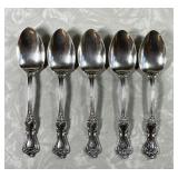 5 sterling silver teaspoons