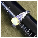 Sterling silver opal ring