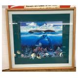 Framed Barry Honowitz ocean poster 28x30