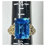 Sterling silver Caribbean quartz ring