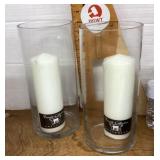 4 NEW hurricane candle holders with candles