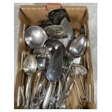 Flat of silverplate serving utensils