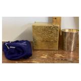 2 oz sterling covered glass cup