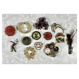 Costume jewelry brooches