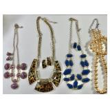 4 chunky costume jewelry necklace sets
