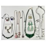 Costume jewelry necklaces, earrings, rings