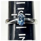 Sterling silver ring with blue stone