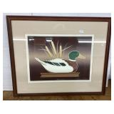 Framed John Field molded paper mallard 20x23