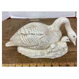 Ceramic goose and gosling