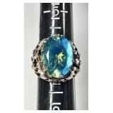 Sterling silver tourmaline ring
