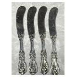 4 sterling silver butter knives