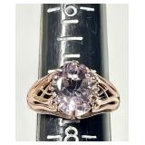 Rose gold over sterling silver amethyst ring