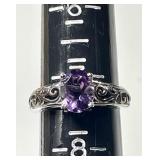 Sterling silver amethyst ring