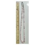 Sterling silver pink gemstone beads necklace