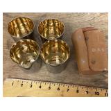 4 stacking metal 3" glasses with pouch