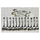 12 sterling silver zodiac spoons + 4 sterling