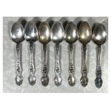 7 sterling silver teaspoons