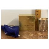 2 oz sterling covered glass cup