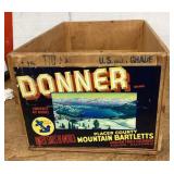 Vintage Donner peach crate