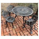 Cast iron small table & 2 pair of cast iron