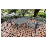 5 pieces of metal mesh patio furniture