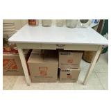 Enamel top work table with drawer 40" x 25"