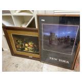 Large framed still life print, framed poster