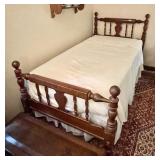 Pair of wood twin beds