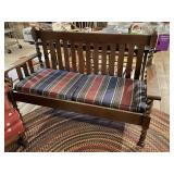 Vintage settee with seat cushion 62" long