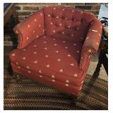 Red upholstered chair