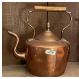 Heavy copper tea kettle